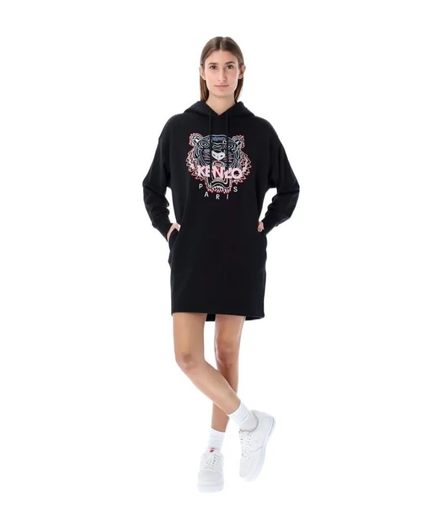 Signature Tiger-Motif Hoodie Dress