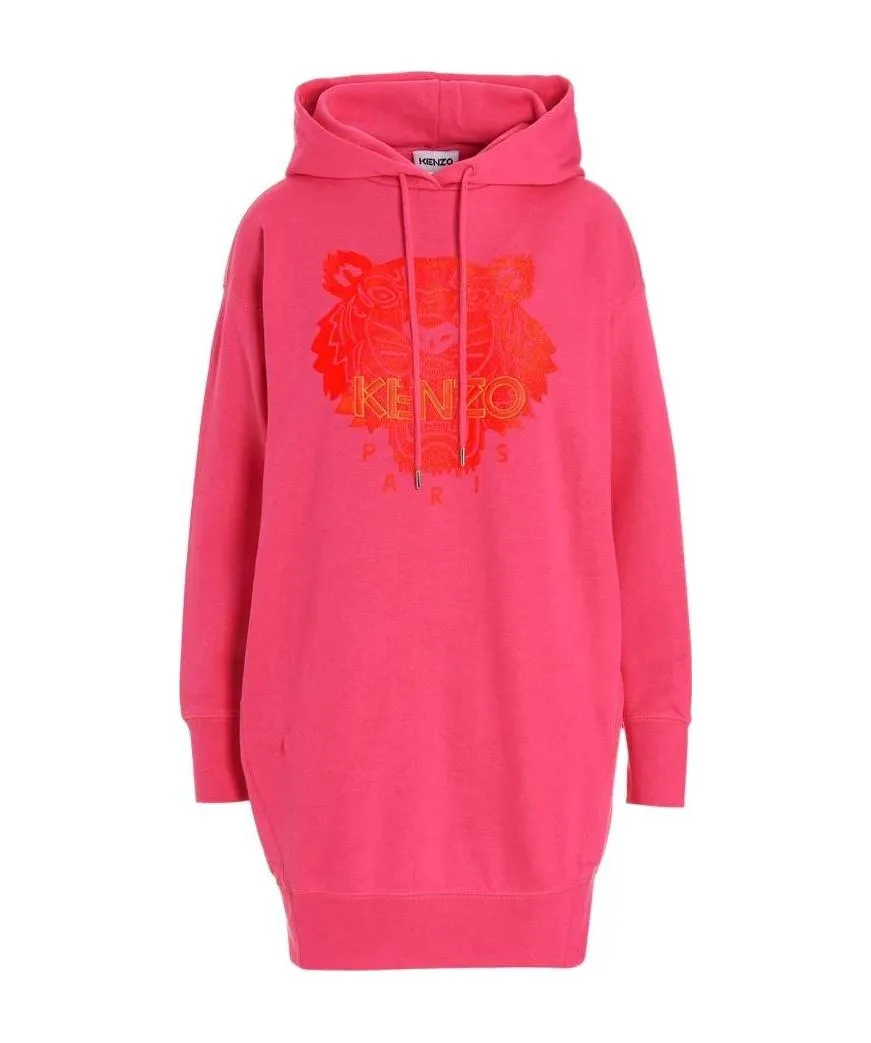 Tiger-Logo Hoodie Dress