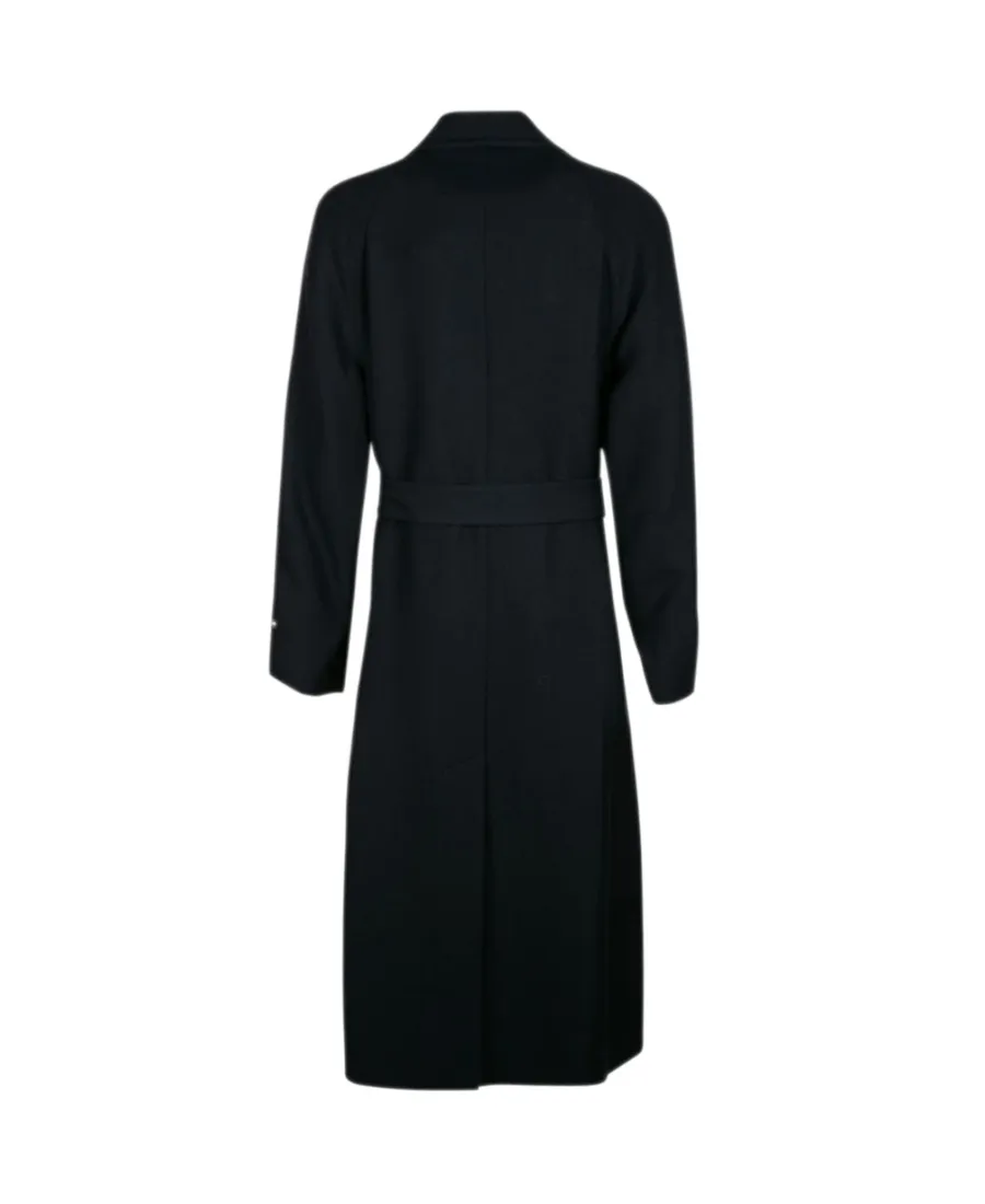 Monogram-Embroidered Belted Coat