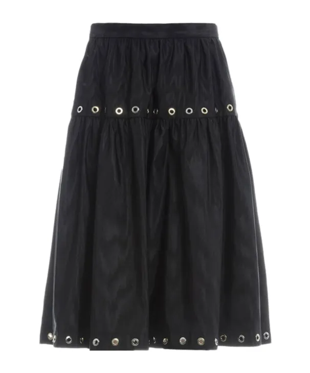 Eyelets Pleated Skirt