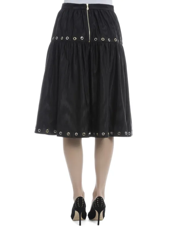 Eyelets Pleated Skirt
