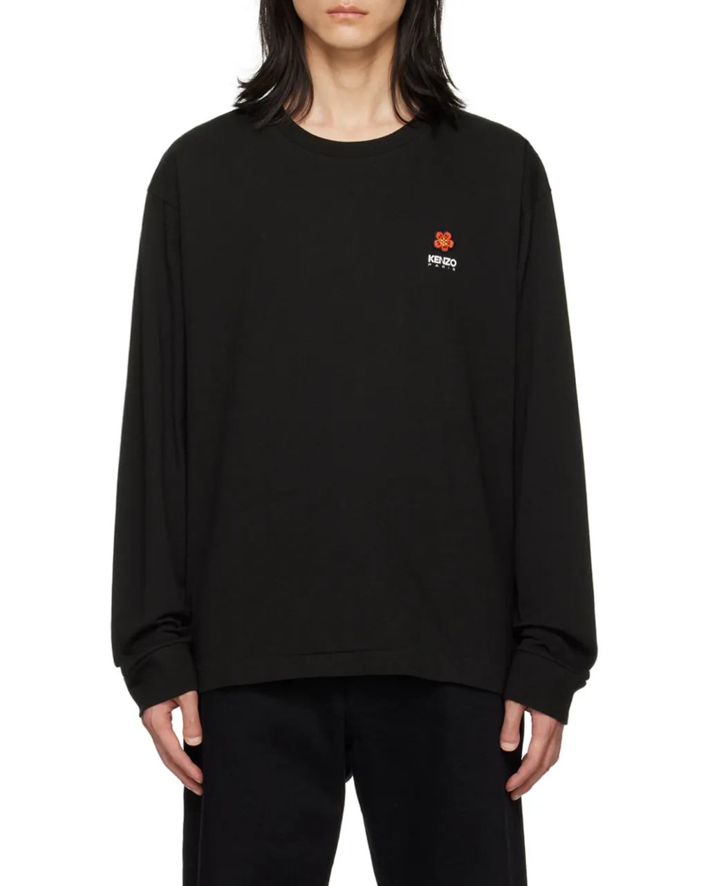 Logo Printed Long Sleeved Crewneck T-Shirt