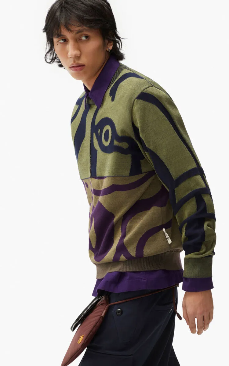 Tiger Intarsia-Knit Jumper