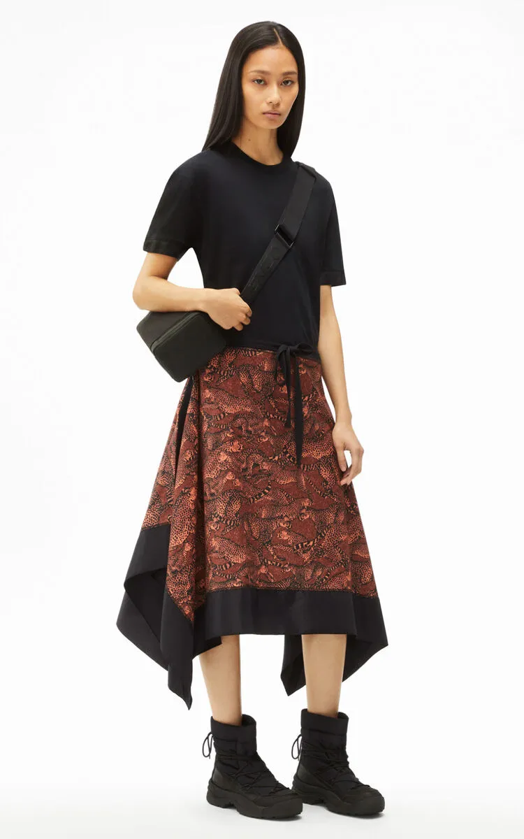 Asymmetric Draped Midi Dress