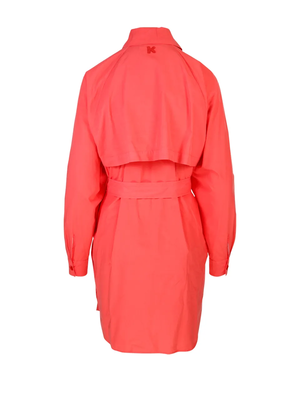 Asymmetric Neckline Belted Shirt Dress
