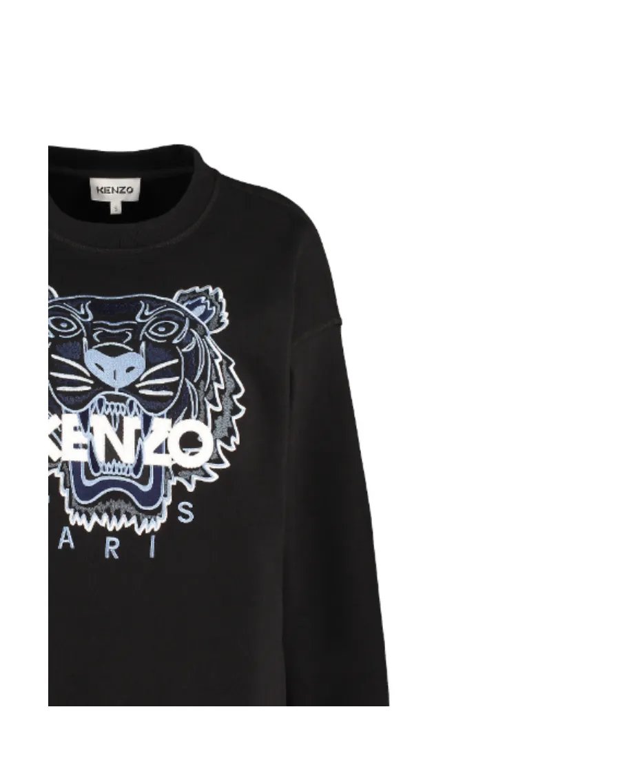 Tiger Embroidered Sweatshirt Dress