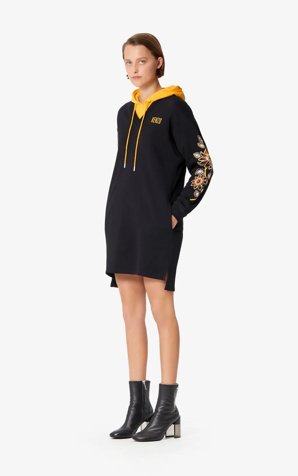 Embroidered Flower Logo Dress