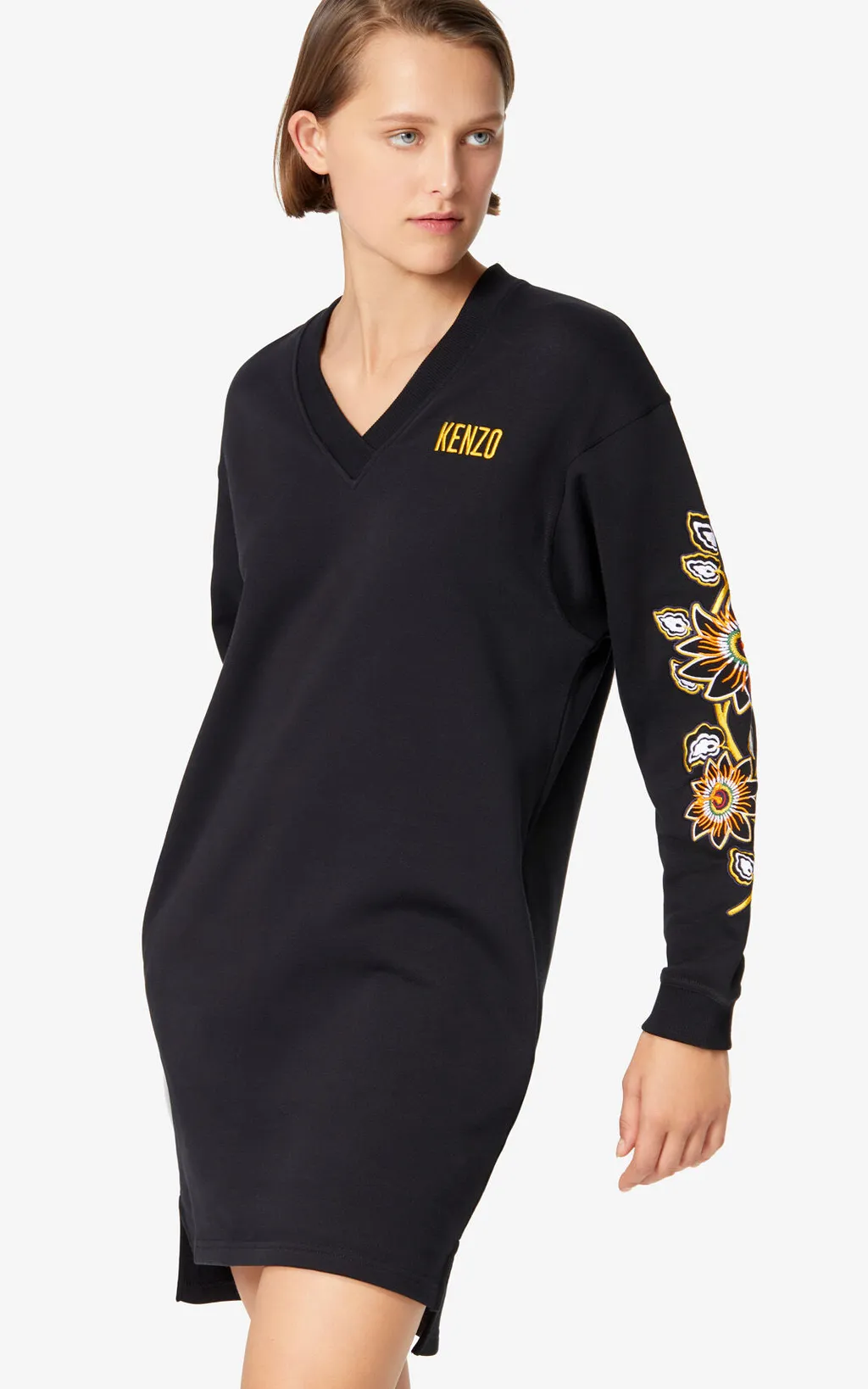 Embroidered Flower Logo Dress