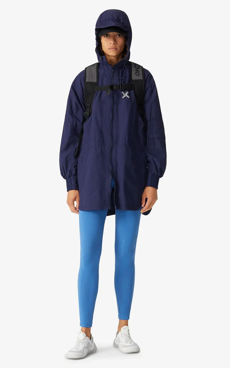 Hooded Parka With Little X Logo
