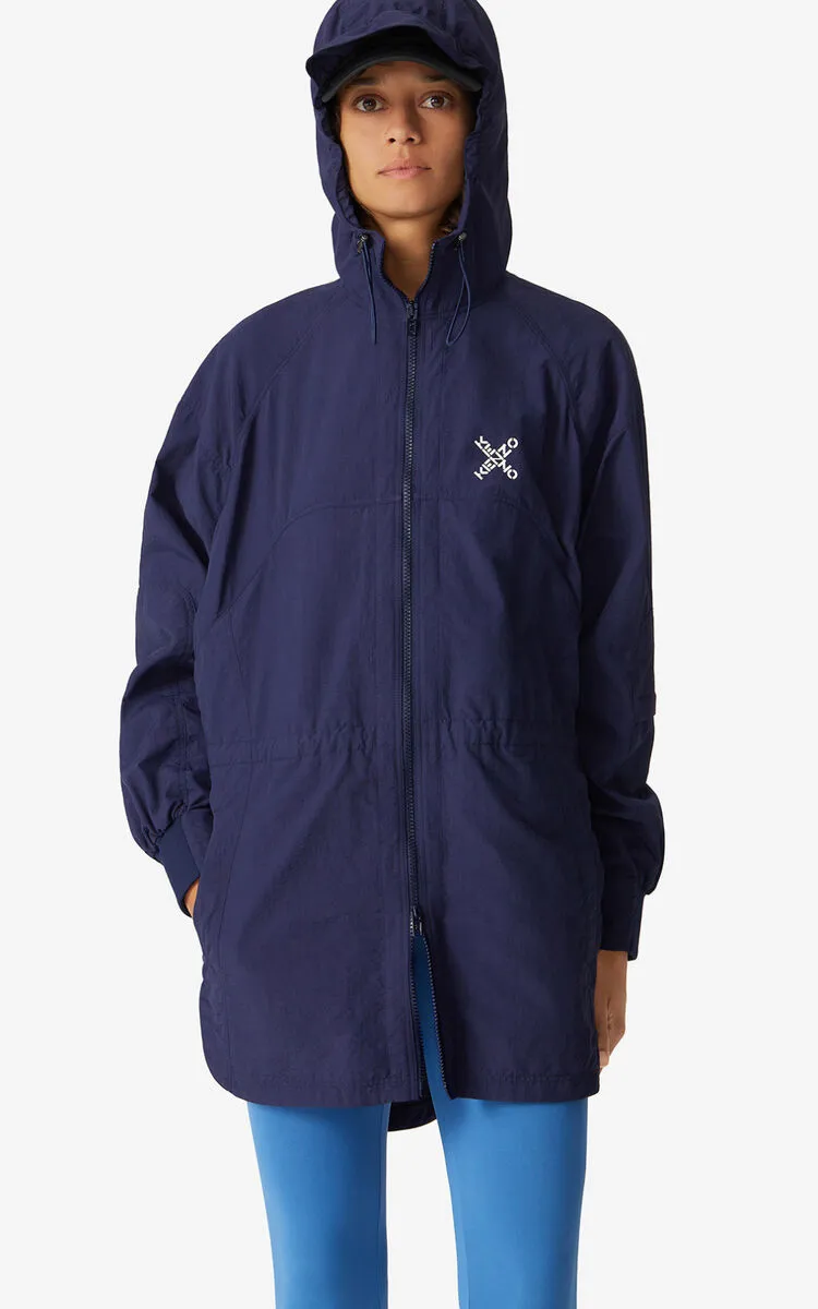 Hooded Parka With Little X Logo