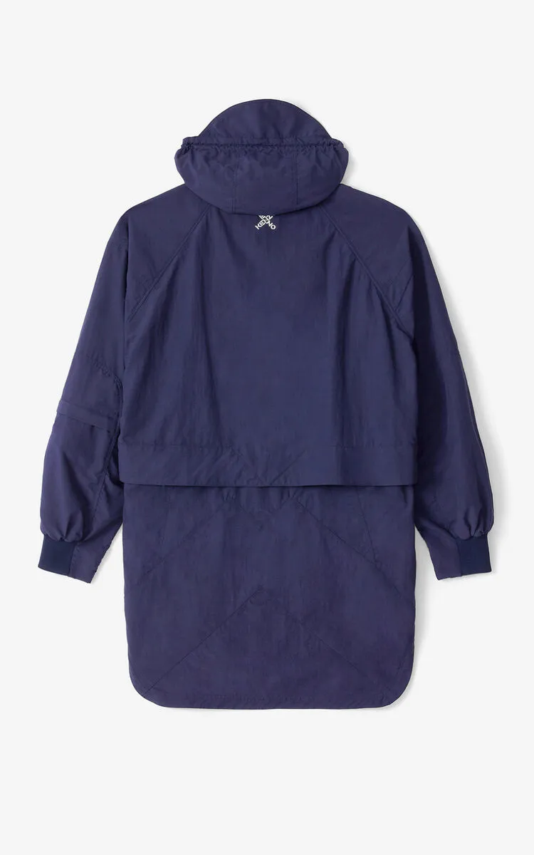 Hooded Parka With Little X Logo