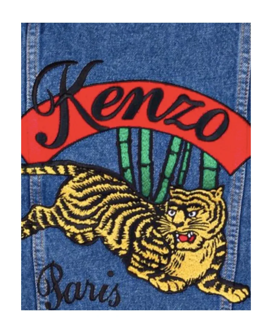 Tiger Embroidered Denim Jacket