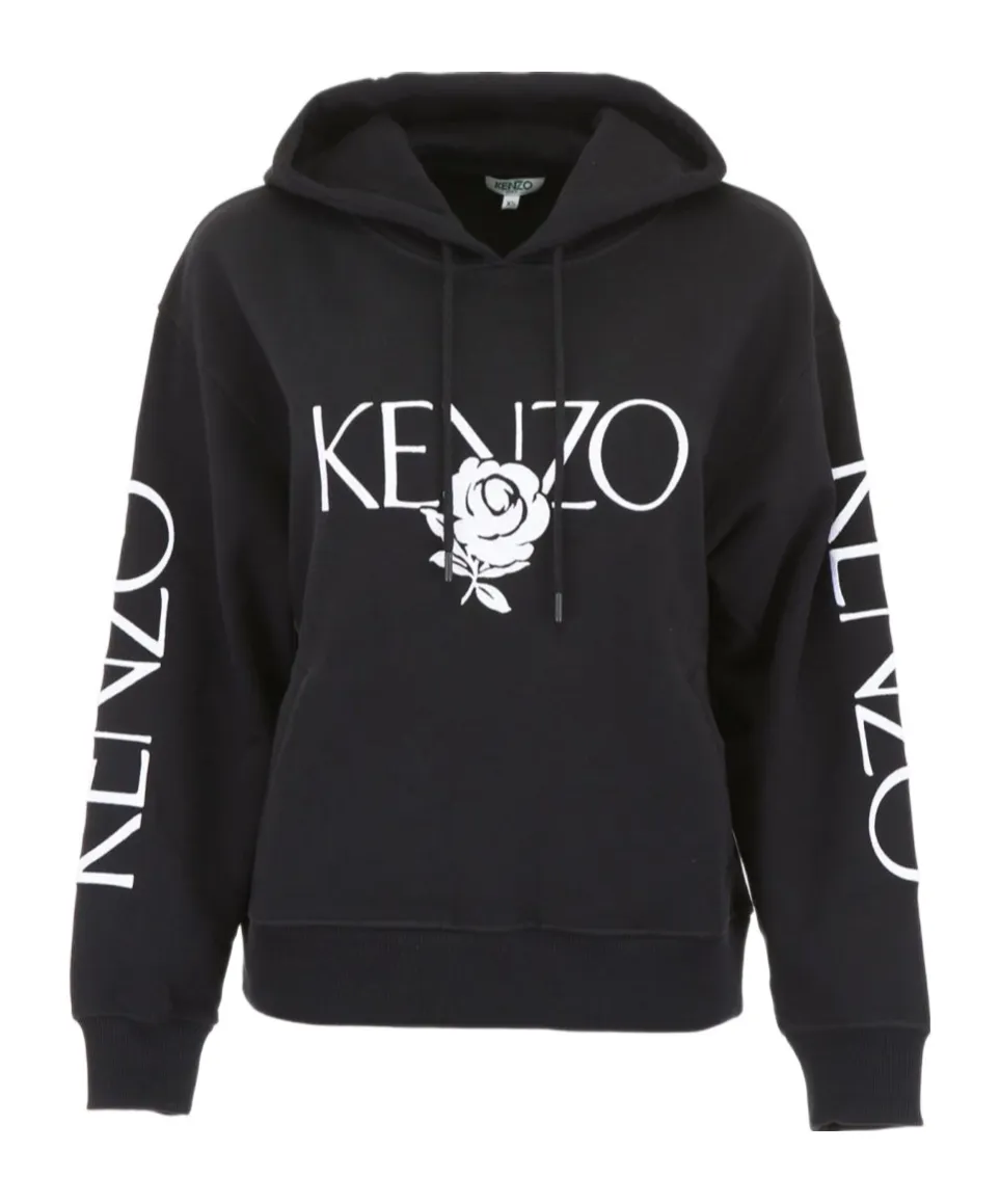 Hooded Sweater With Rose Logo