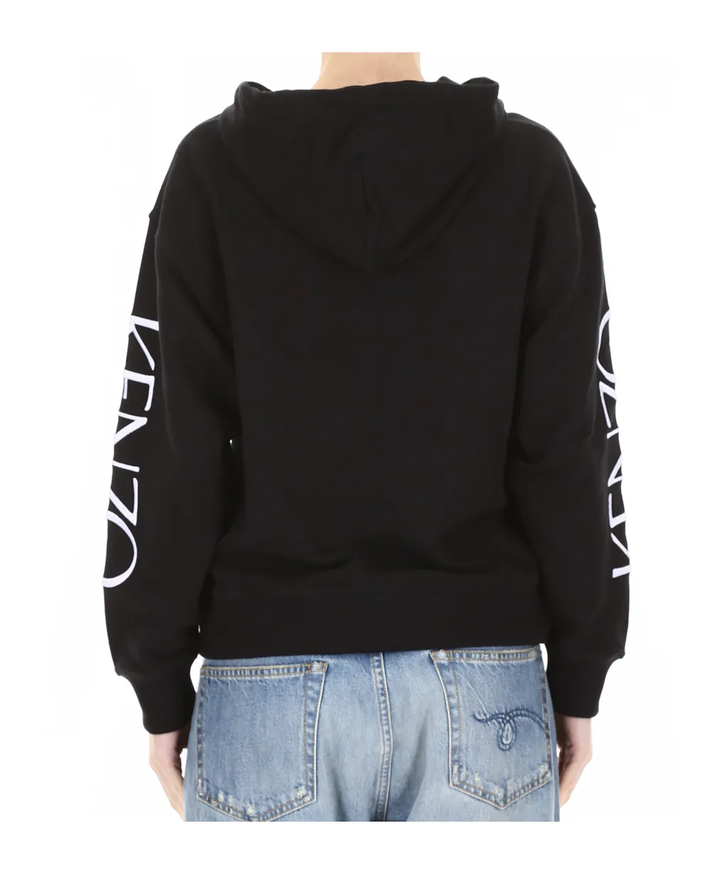 Hooded Sweater With Rose Logo