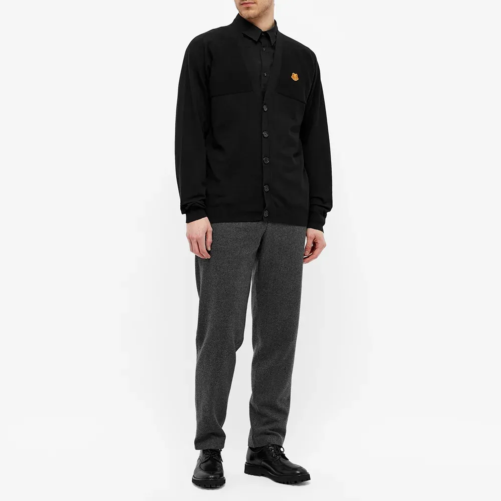 Tiger Head Appliqué Cotton Cardigan
