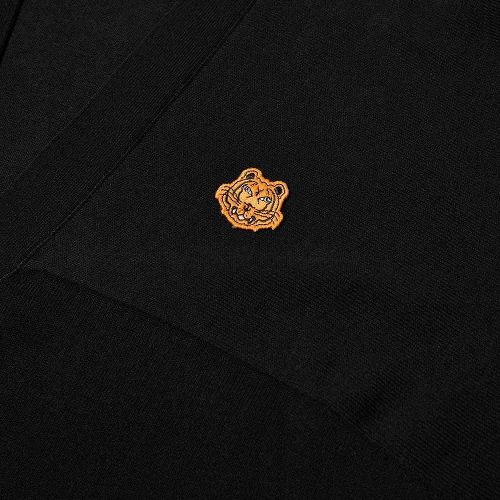 Tiger Head Appliqué Cotton Cardigan