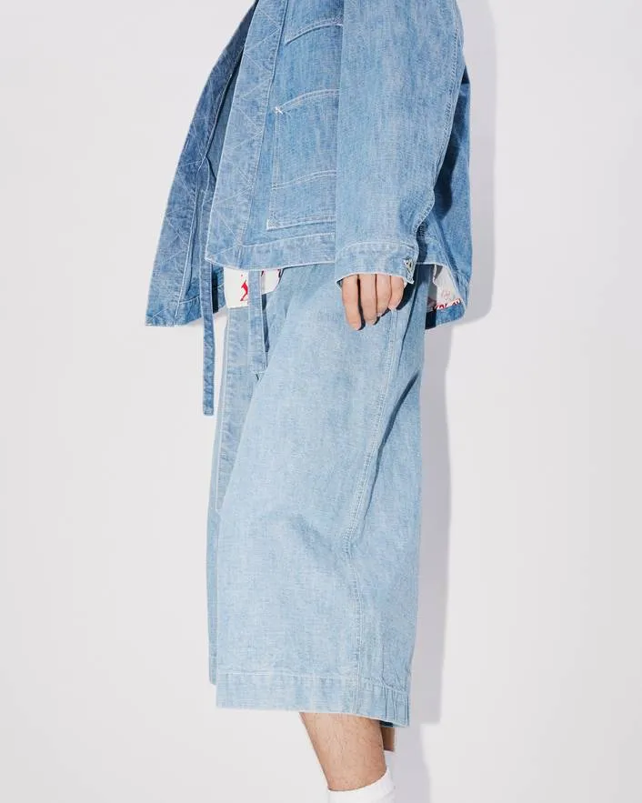 Logo Embroidered Belted Kimono Jacket