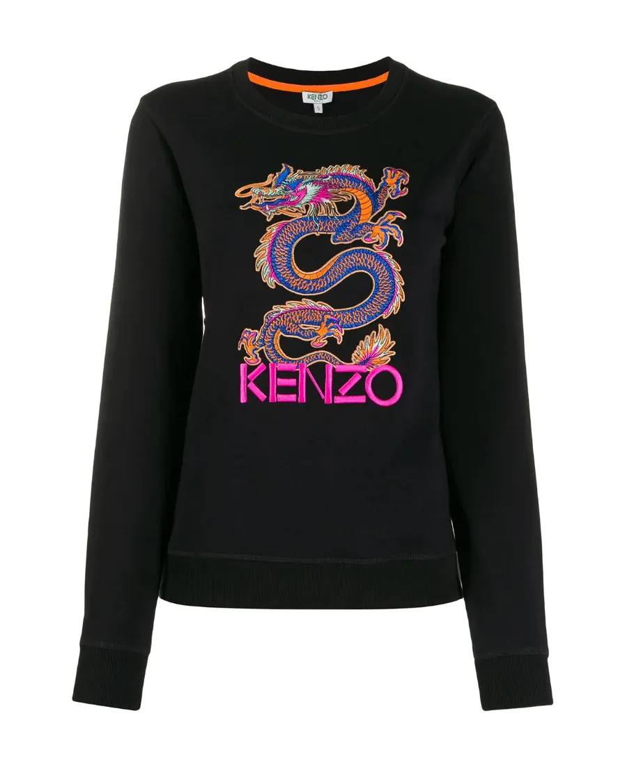 Embroidered Dragon Logo Sweater