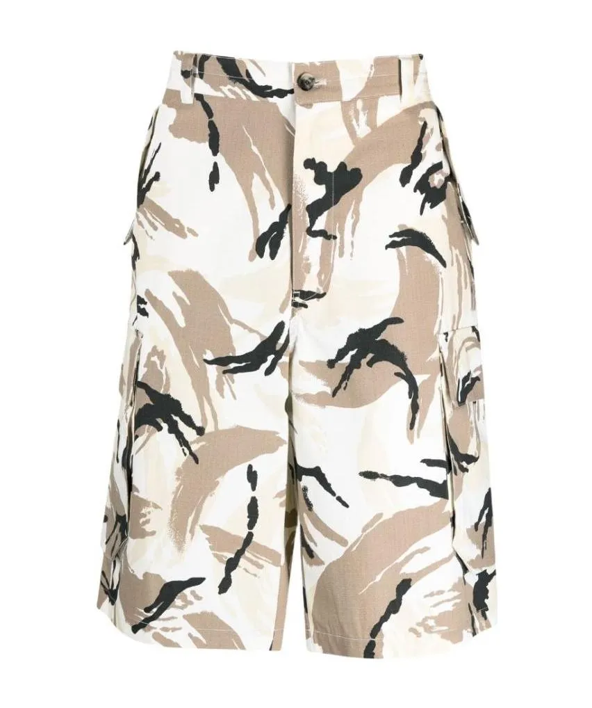 Tropic Camo Print Cargo Shorts