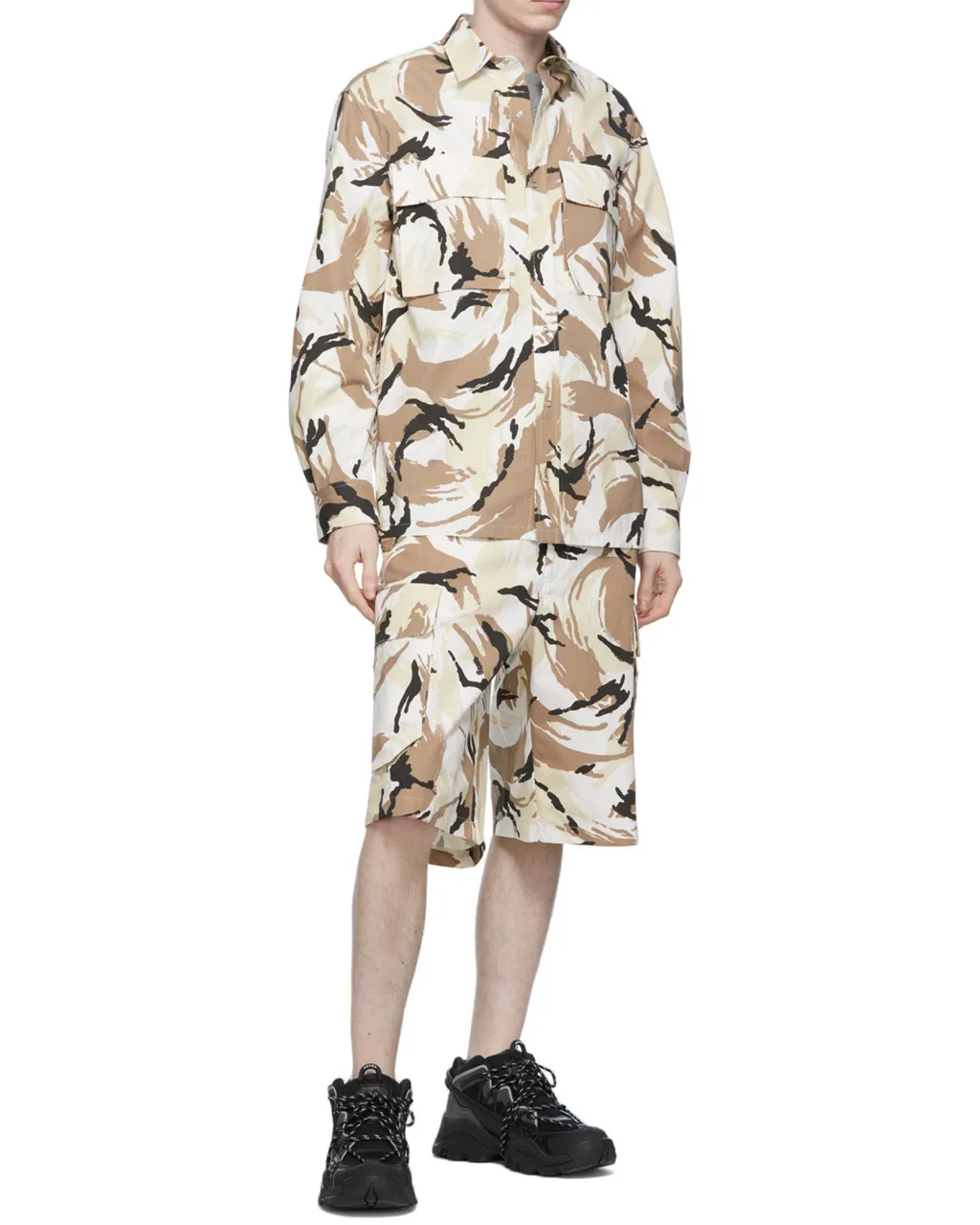 Tropic Camo Print Cargo Shorts