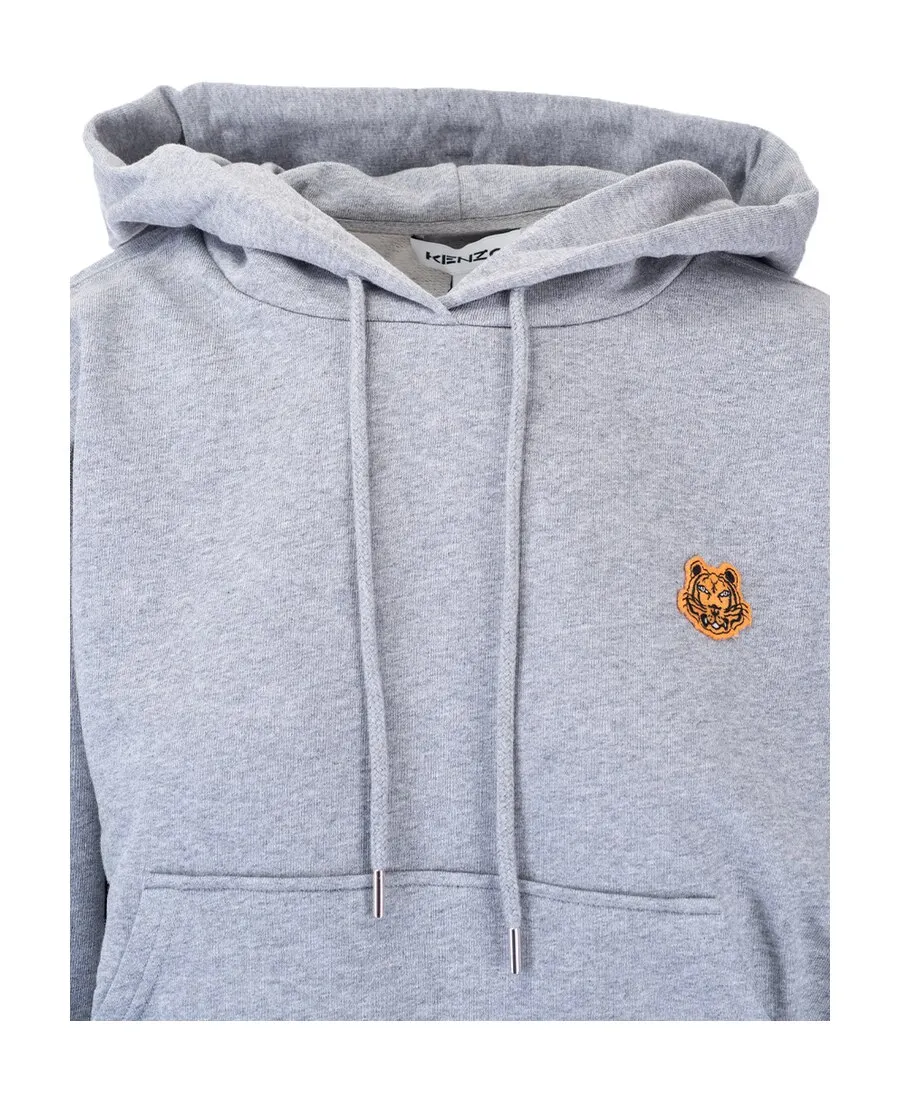 Cotton Hoodie With Tiger Motif