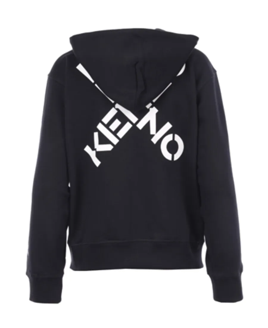 Logo Print Zip Hoodie