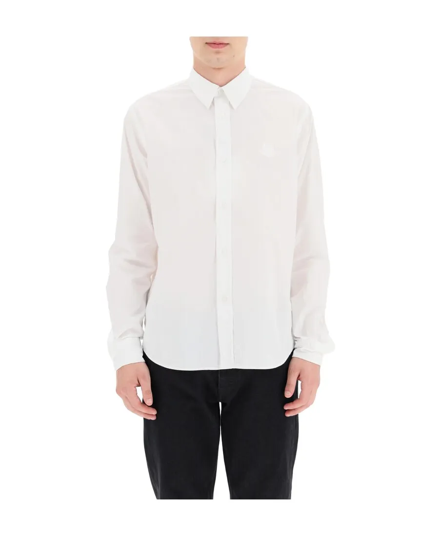 Tiger Embroidered Button-Front Shirt