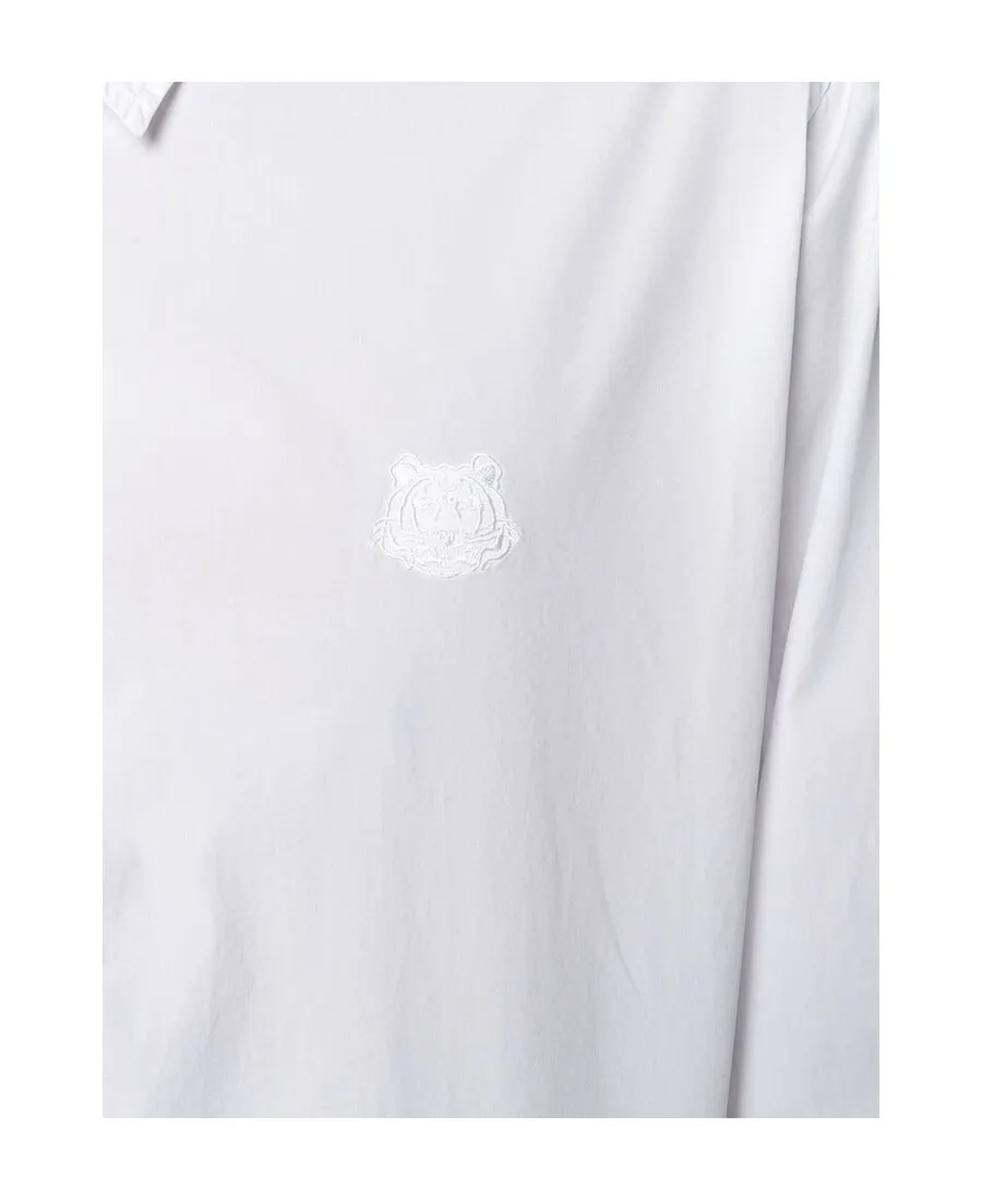 Tiger Embroidered Button-Front Shirt