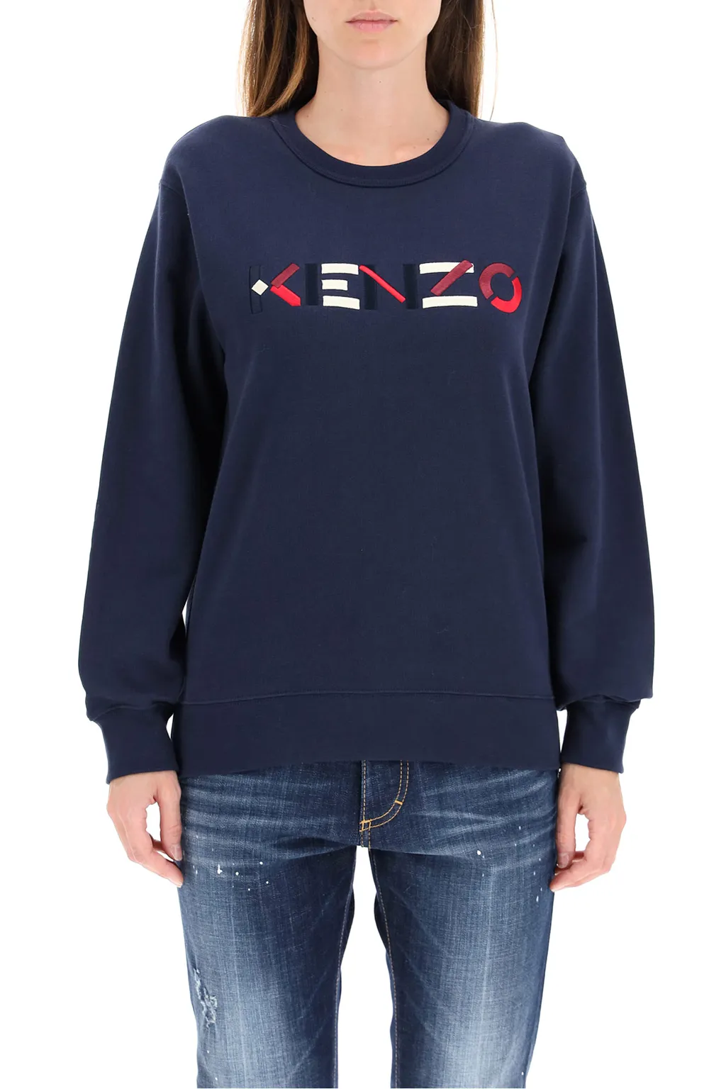 Embroidered Logo Crew Neck Sweatshirt