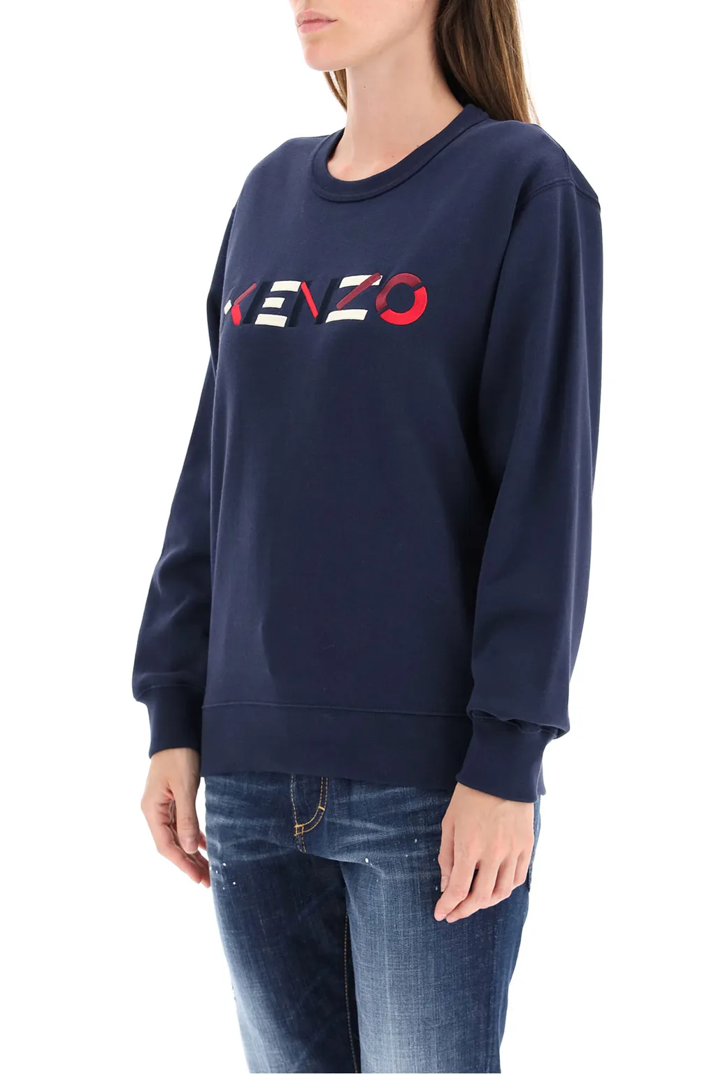 Embroidered Logo Crew Neck Sweatshirt