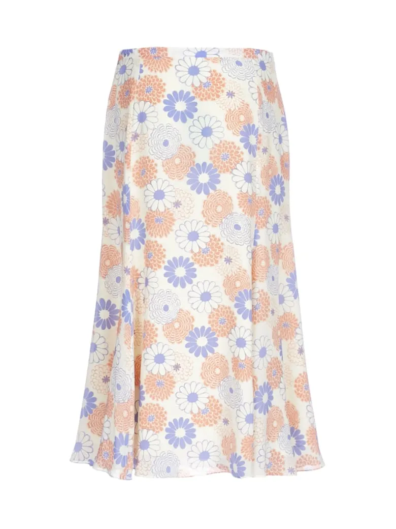 Floral-Print Midi Skirt