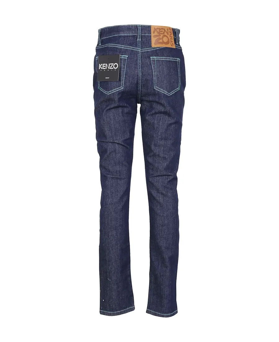 Contrasting Stitching Skinny Jeans