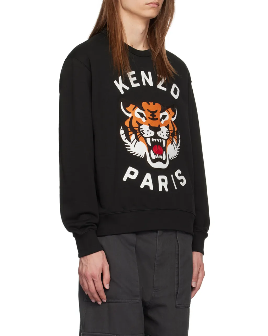 Lucky Tiger Embroidered Crewneck Sweatshirt