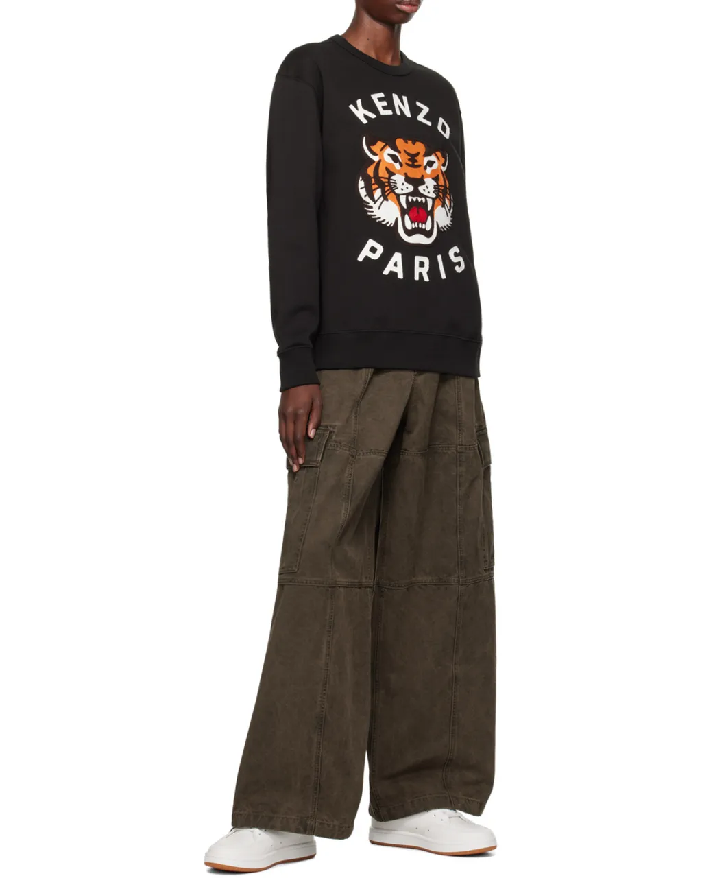 Lucky Tiger Embroidered Crewneck Sweatshirt