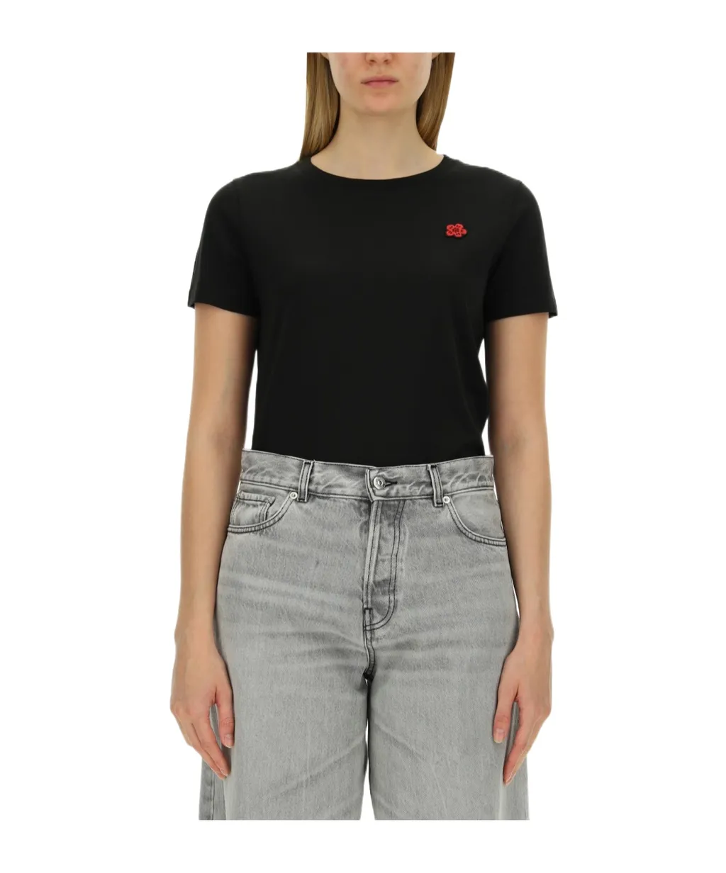 Boke Flower Embroidered Crewneck T-Shirt