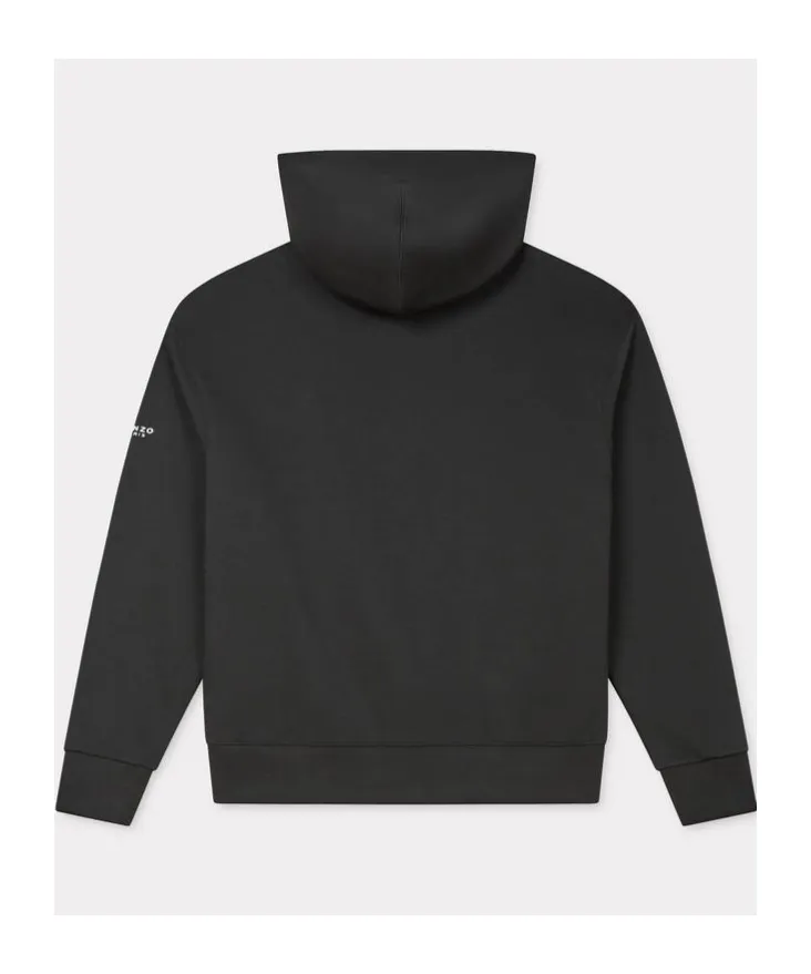 Boke Flower Embroidered Zipped Hoodie