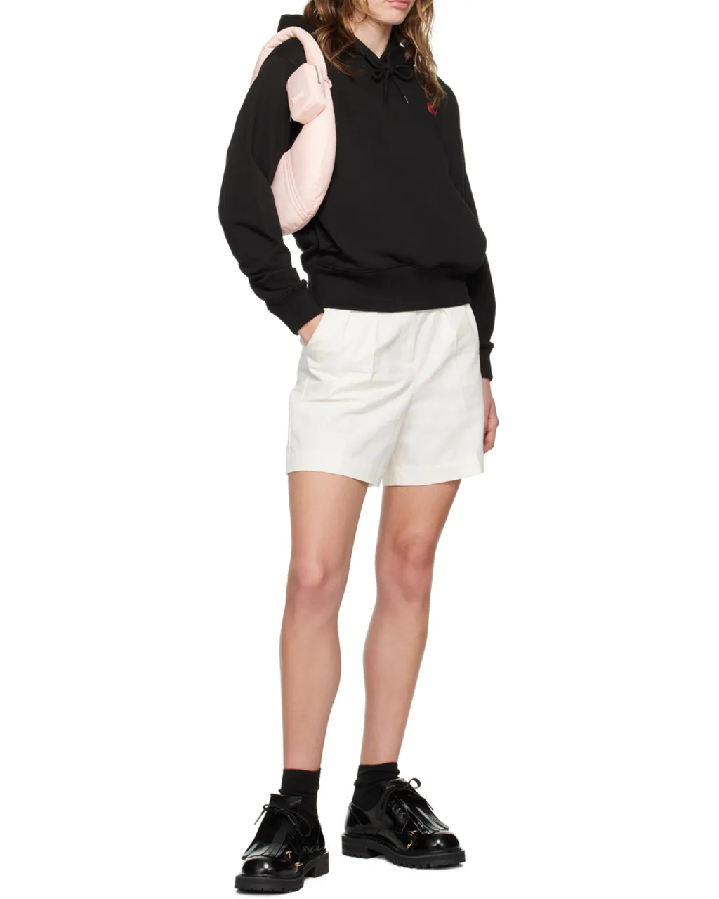 Logo Embroidered Drawstring Hoodie