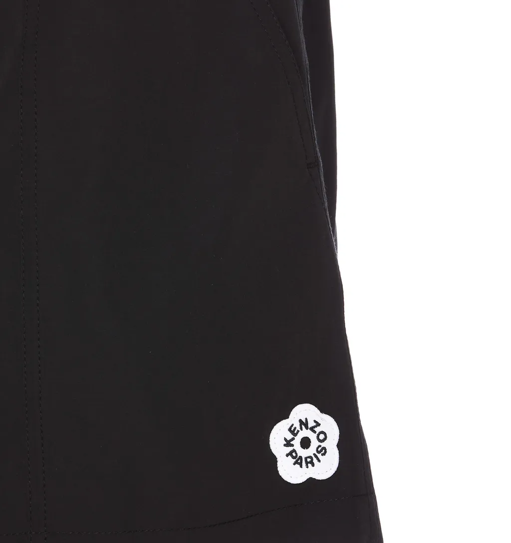 Boke Flower Embroidered Drawstring Shorts