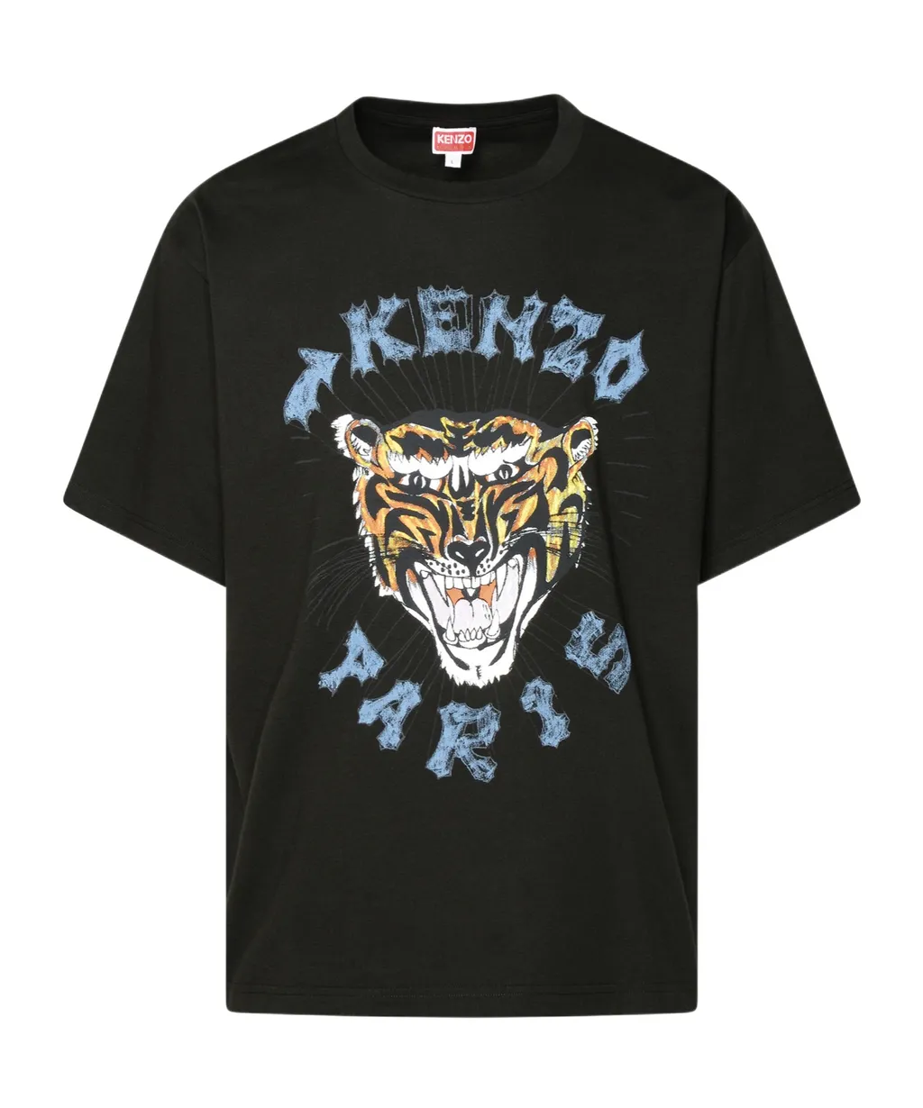 Logo Tiger Printed Crewneck T-Shirt