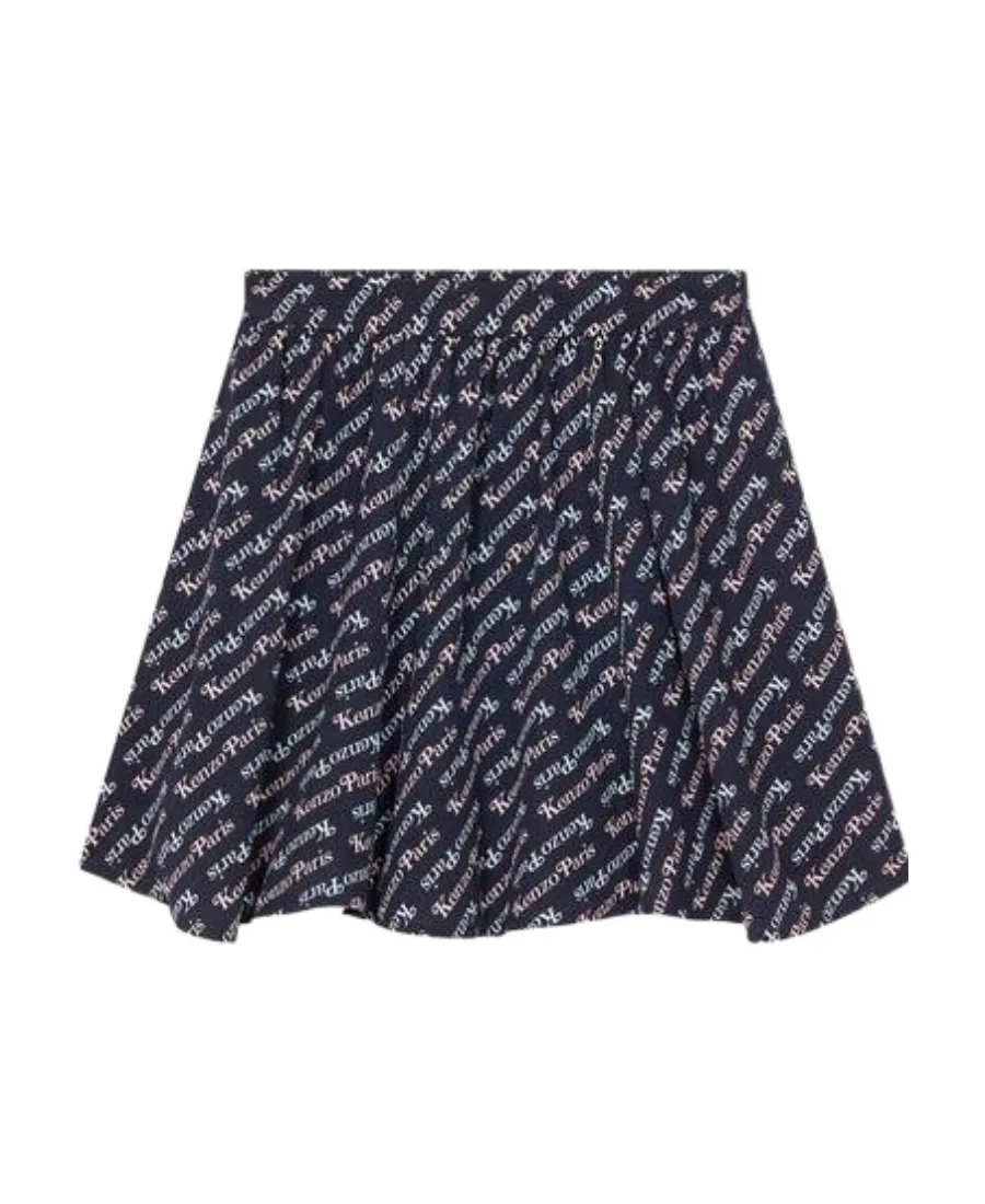 Allover Logo Printed Mini Skirt