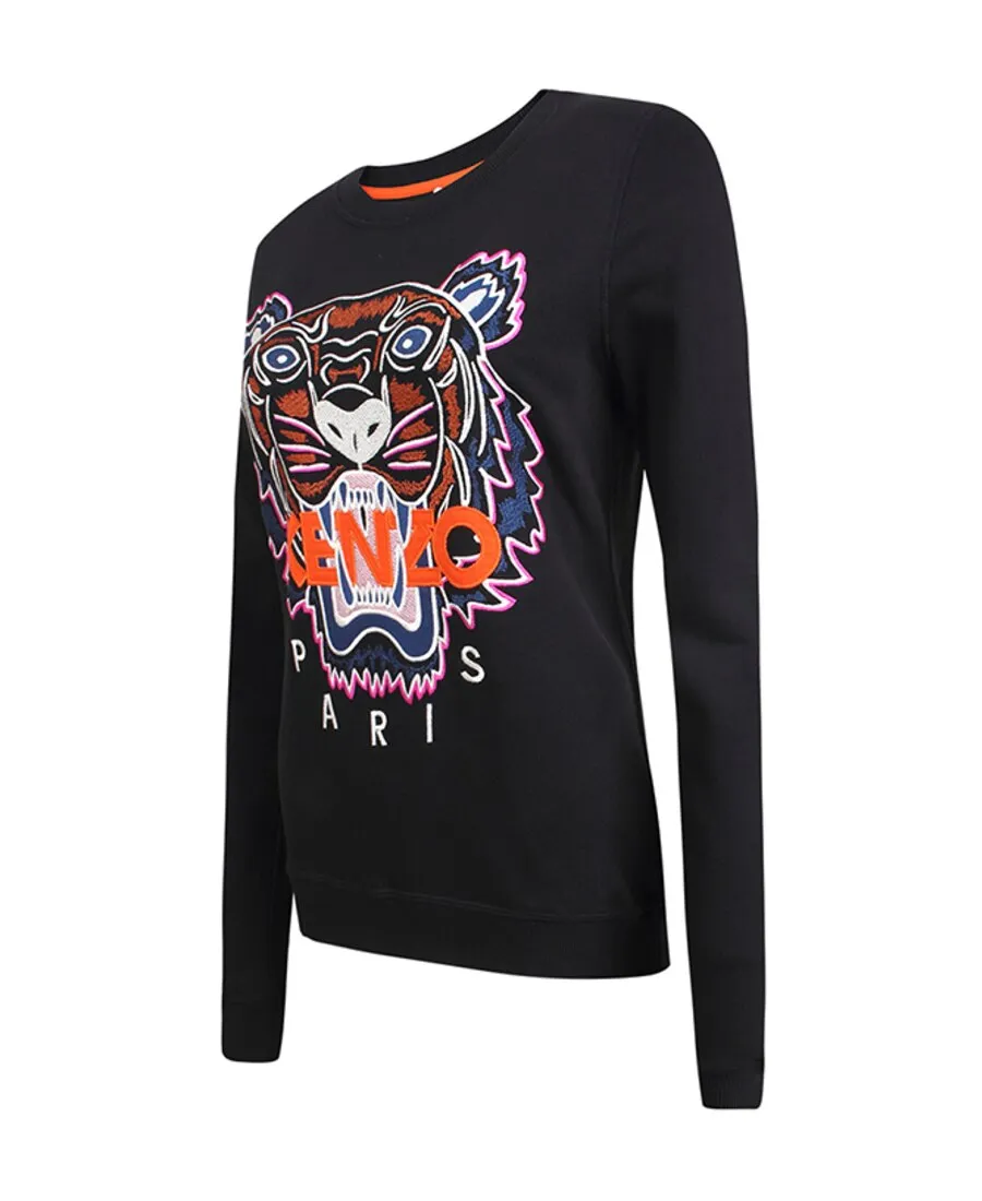 Logo Tiger Head Embroidered Sweater