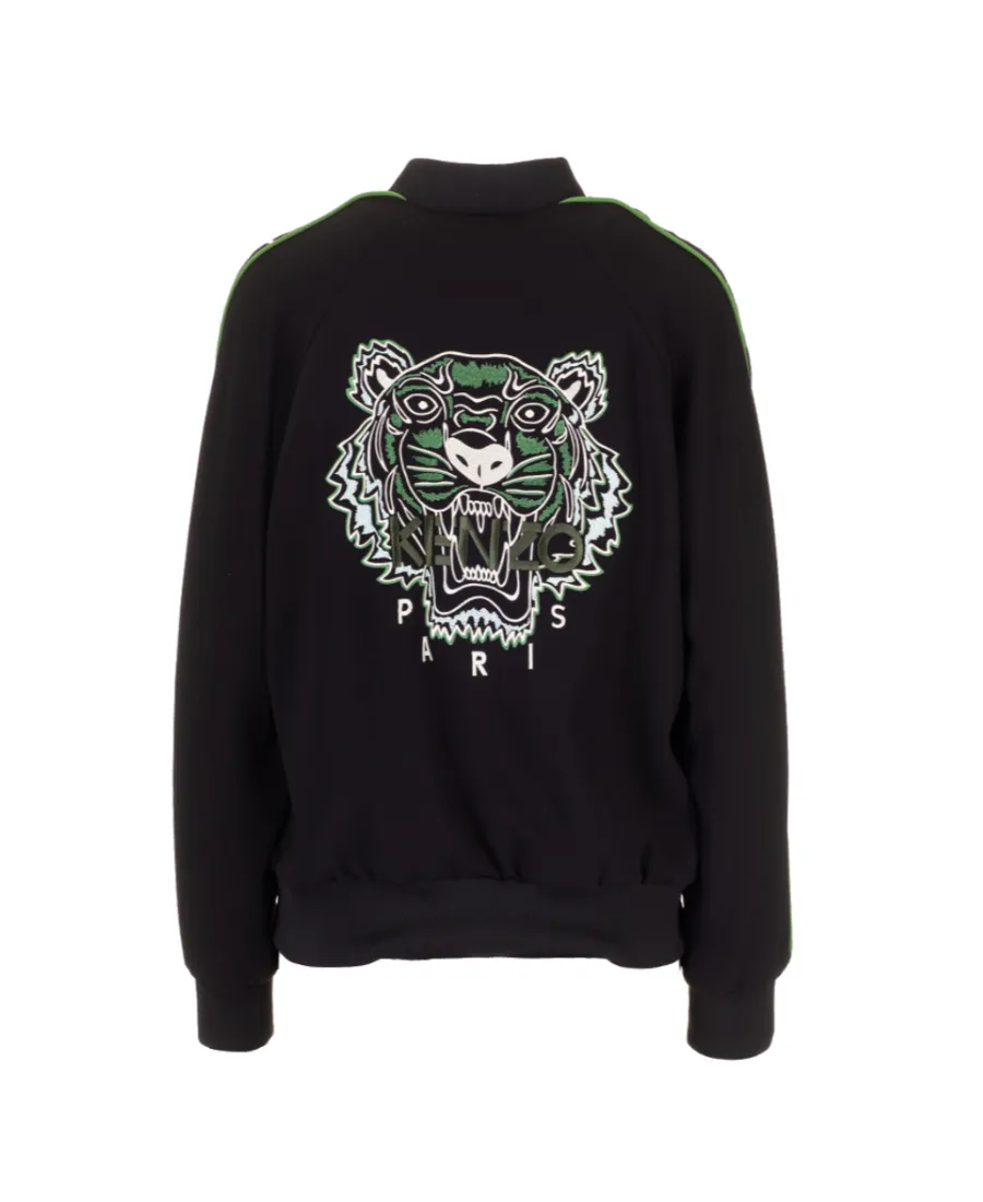 Tiger Sea Lily Embroidered Bomber Jacket