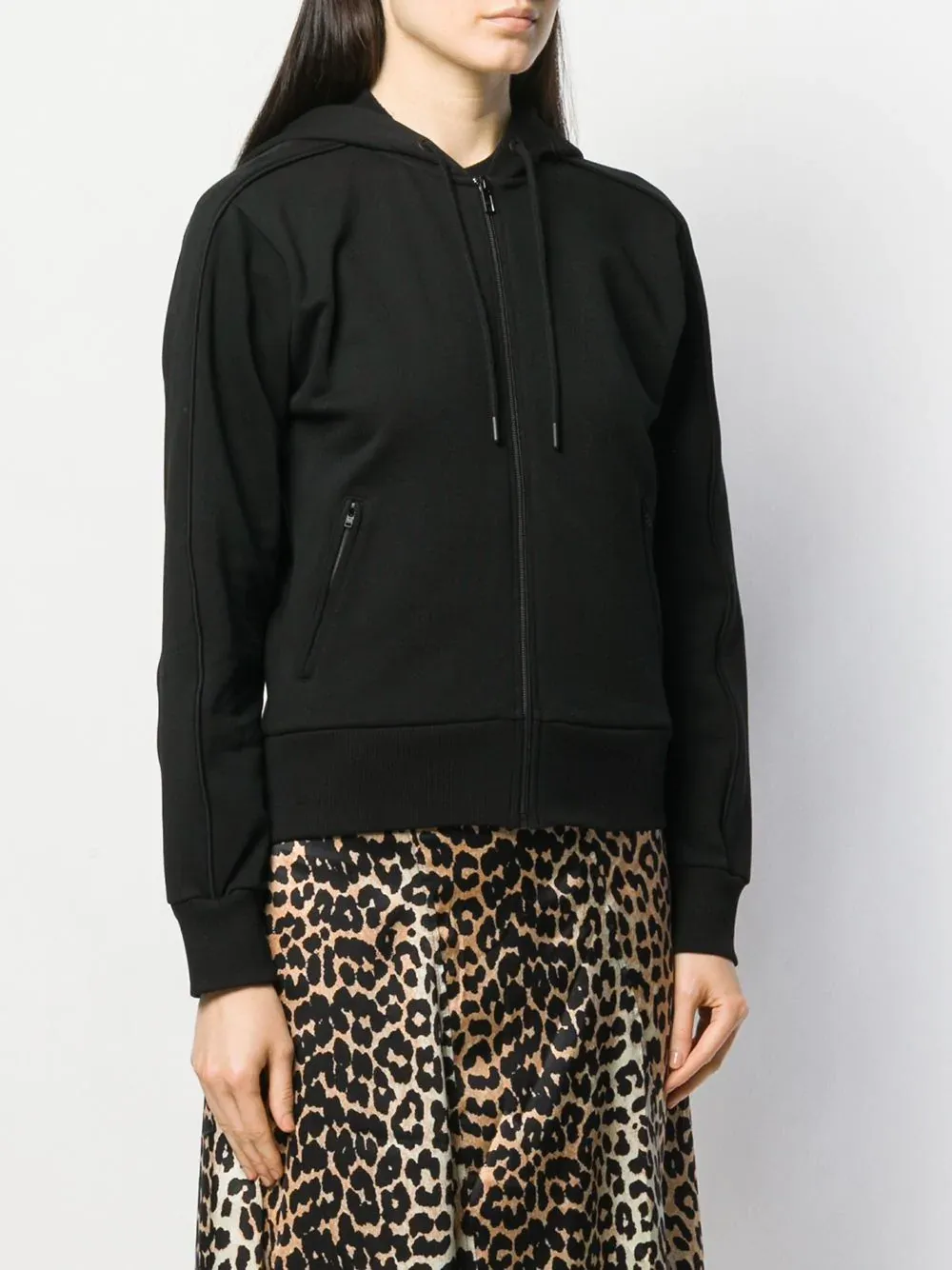 Rear Logo Print Zipped Hoodie