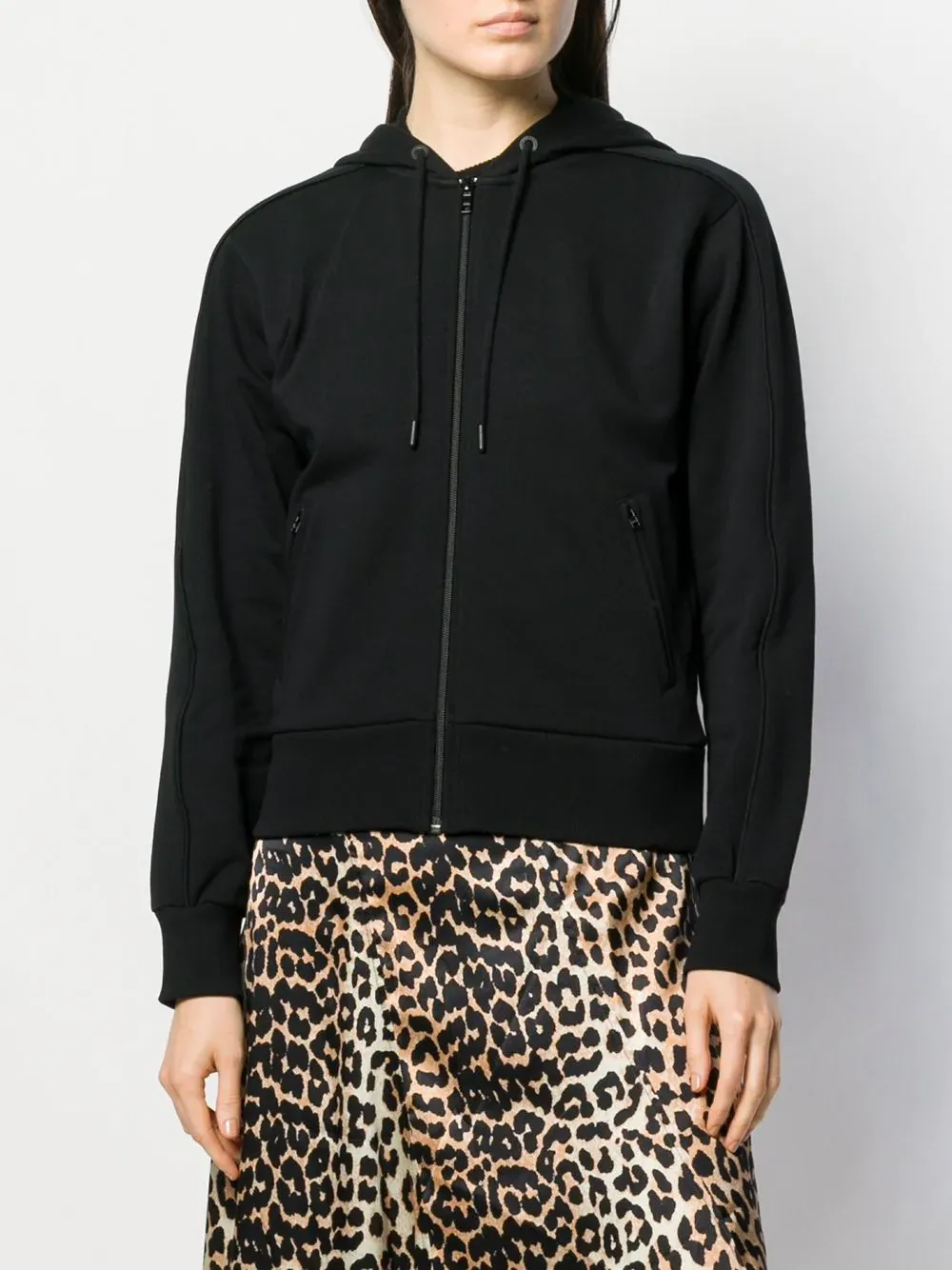 Rear Logo Print Zipped Hoodie
