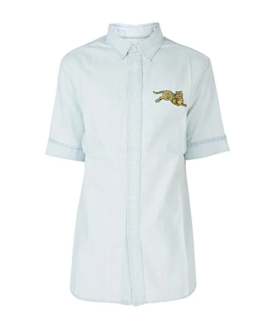 Tiger Embroidered Patch Shirt