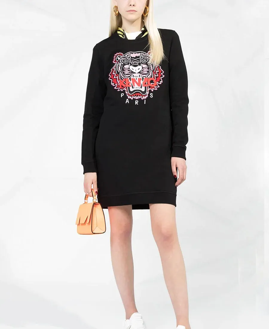 Logo Embroidered Mini Dress