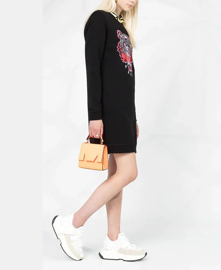 Logo Embroidered Mini Dress