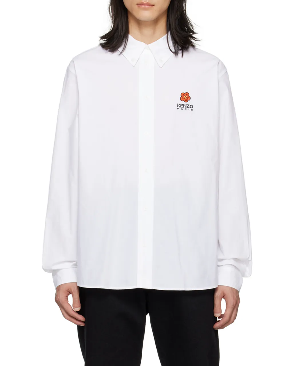 Boke Flower Embroidered Buttoned Shirt
