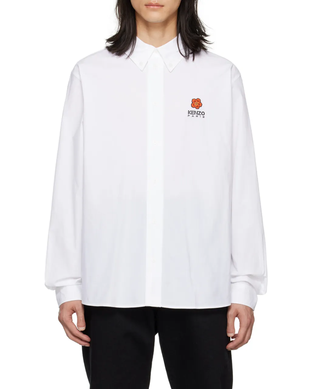 Boke Flower Embroidered Buttoned Shirt