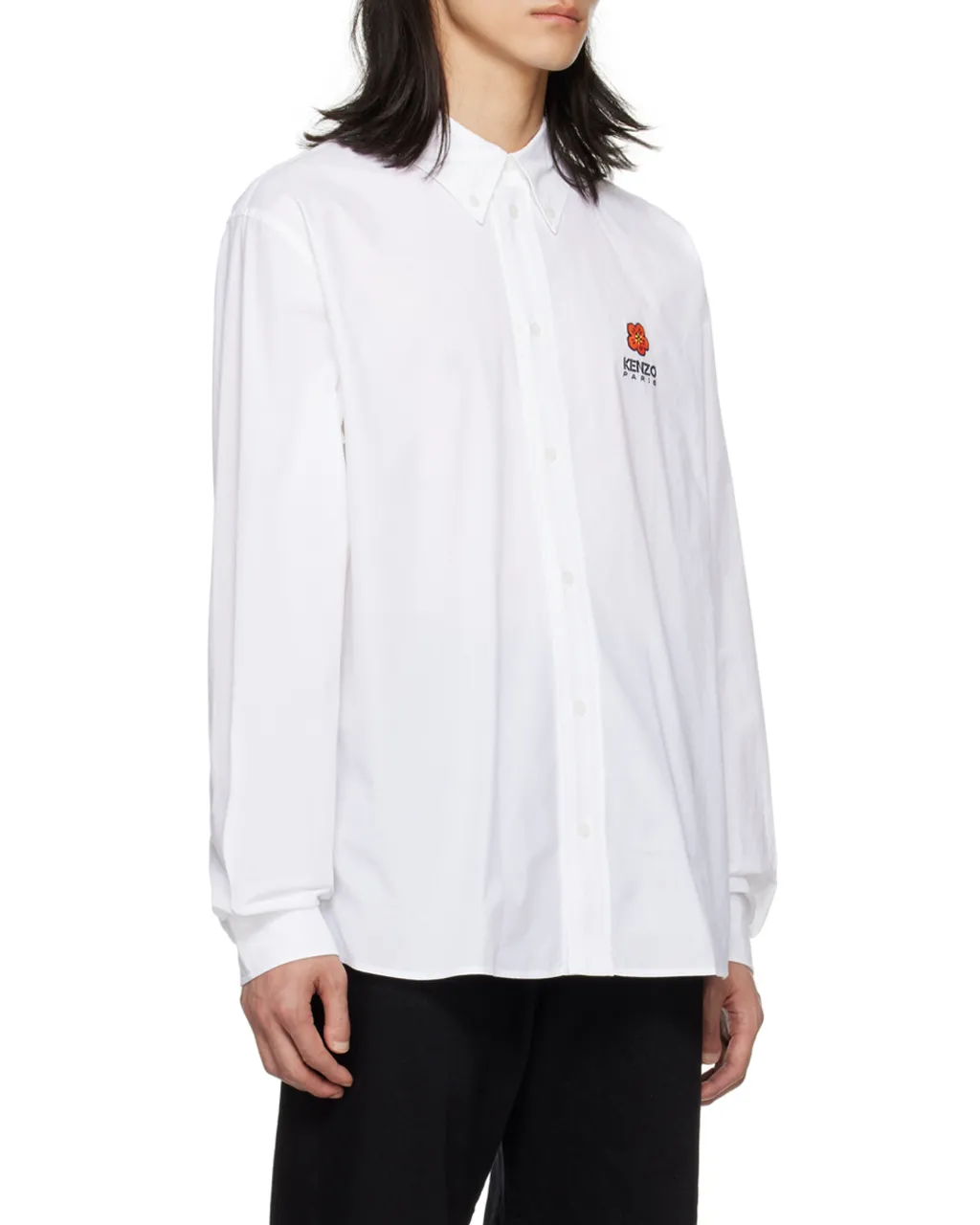 Boke Flower Embroidered Buttoned Shirt